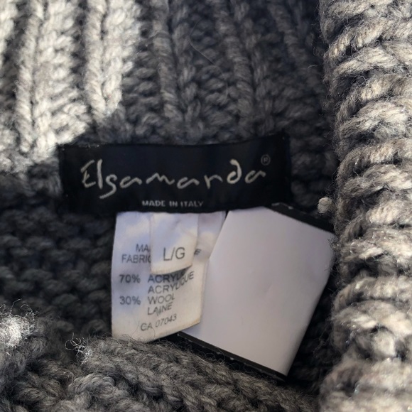 Chunky Knit Cardigan Sweater ITALY Elsamanda Wool Toggle Anthropologie sz L - Picture 5 of 6